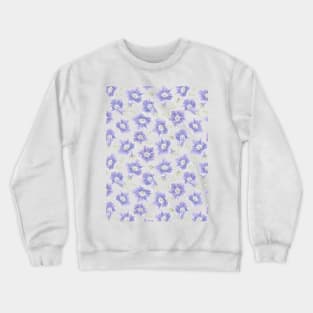 Pretty Violet Gentain Floral Pattern Crewneck Sweatshirt